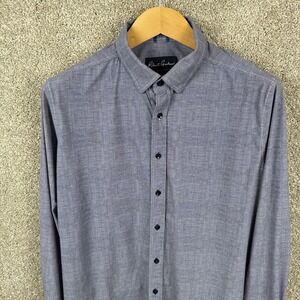 Robert Graham Modern Americana Tailored Fit Shirt Houndstooth Blue Men's Large